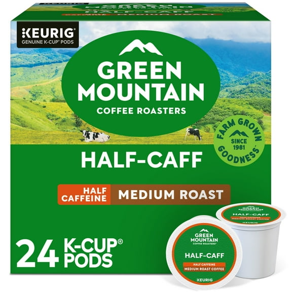 Green Mountain Coffee Roasters, Half Caff Medium Roast K-Cup Coffee Pods, 24 Count