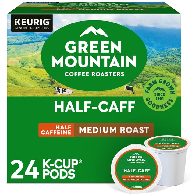 Green Mountain Coffee Roasters, Half Caff Medium Roast K-Cup Coffee Pods, 24 Count