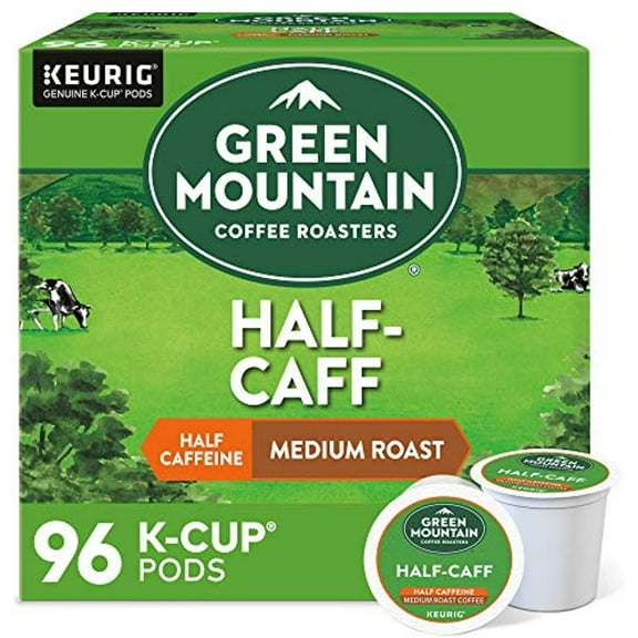 Green Mountain Coffee Roasters Half Caff, Single-Serve Keurig K-Cup Pods, Medium Roast Coffee, 96 Count