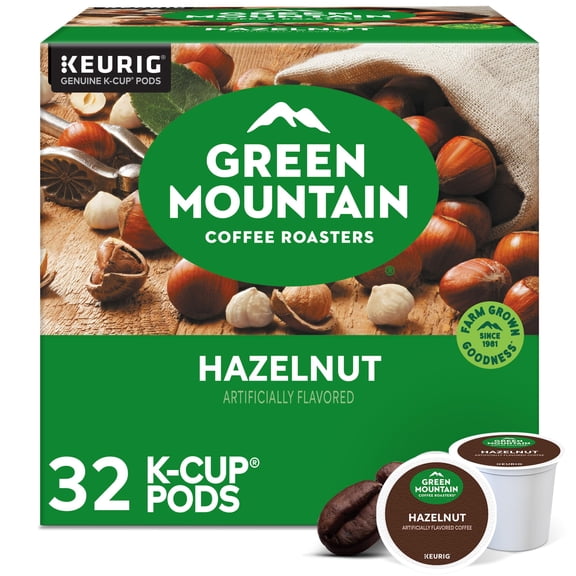 Green Mountain Coffee Roasters Hazelnut Keurig Single-Serve K-Cup Pods, Light Roast Coffee, 32 Count