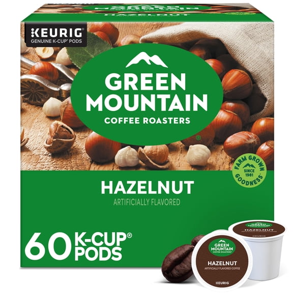 Green Mountain Coffee Roasters Hazelnut, Keurig Single Serve K-Cup Pods, Light Roast Coffee, 60 Count, (6 Packs of 10)