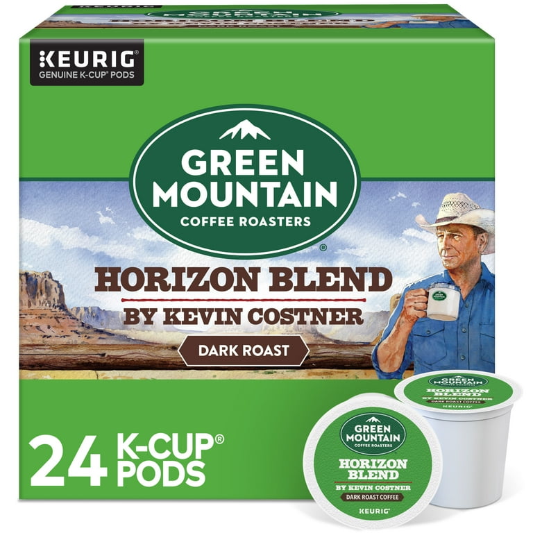 Green Mountain Coffee Roasters Horizon Blend Coffee by Kevin Costner Dark Roast K Cup Coffee Pods 24 Count