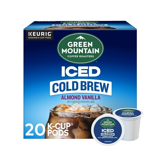 Green Mountain Coffee Roasters Iced Cold Brew Almond Vanilla Iced Coffee Keurig K-Cup Pods Light