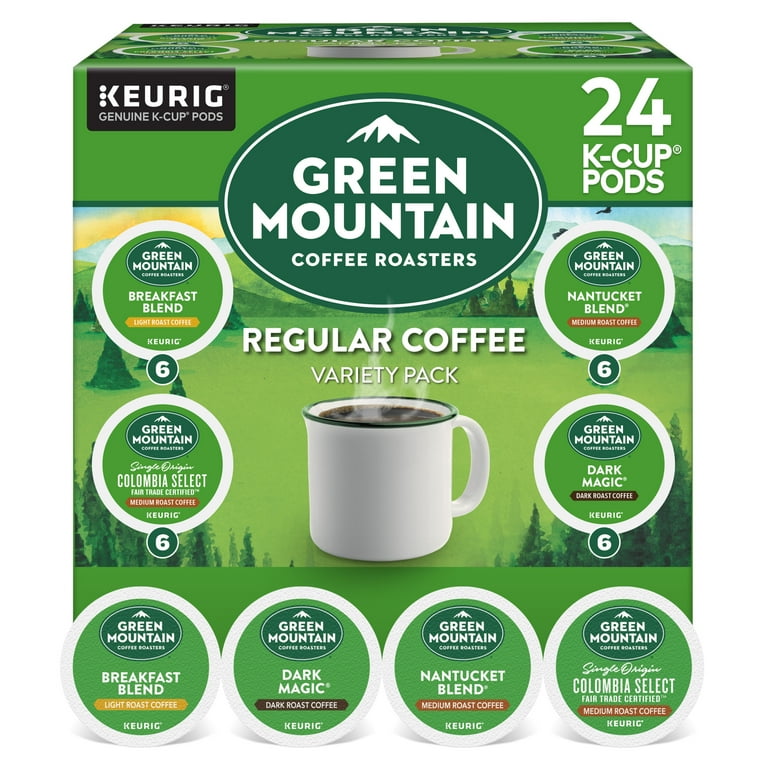 Green Mountain Coffee K-Cup Variety Sampler Coffee Pack - Compatible with Keurig K-Cup Brewer - Light - 24 K-Cup - 4 / Carton Green Mountain Coffee K-Cup Variety Sampler Coffee Pack - Compatible with Keurig K-Cup Brewer - Light - 24 K-Cup - 4 / Carton