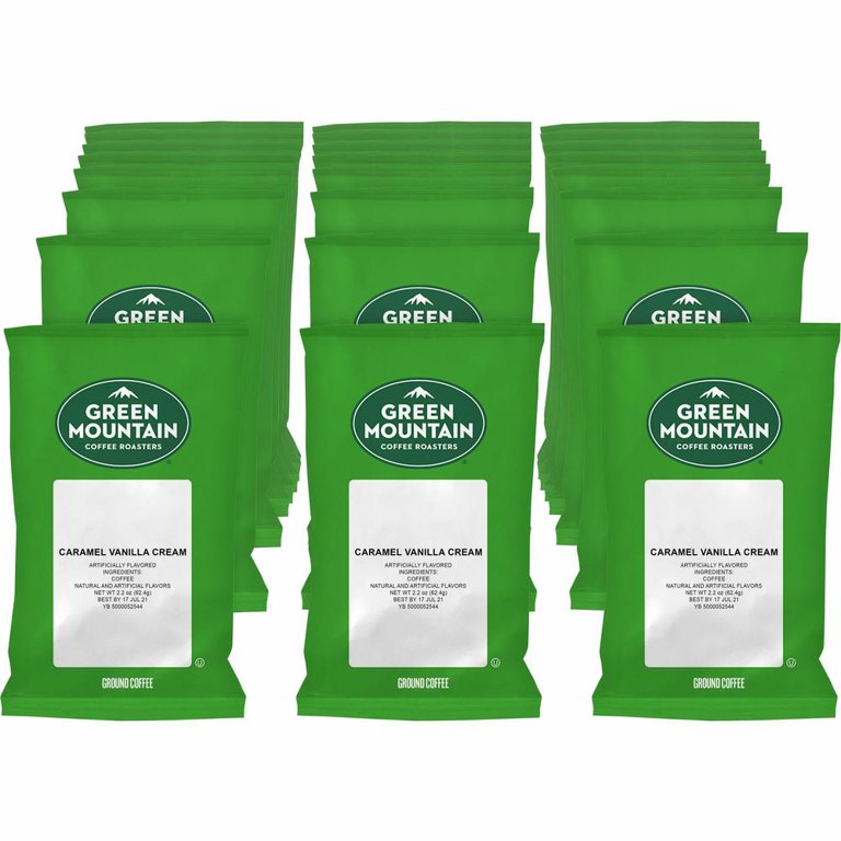 Green Mountain Coffee Roasters Caramel Vanilla Cream Coffee - Light - 2.2 oz - 50 / Carton Green Mountain Coffee Roasters Caramel Vanilla Cream Coffee - Light - 2.2 oz - 50 / Carton