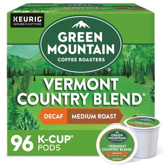 Green Mountain Coffee Vermont Country Blend Decaf Keurig Single-Serve K-Cup Pods, Medium Roast Coffee, 96 Count
