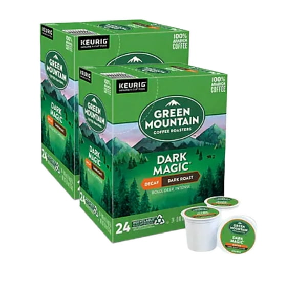 Green Mountain Dark Magic Decaf Coffee K Cups Pods, 48 Count