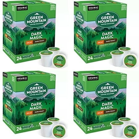 Green Mountain Dark Magic Decaf Extra Bold For Keurig Brewers 24 K-Cups (4 Pack).