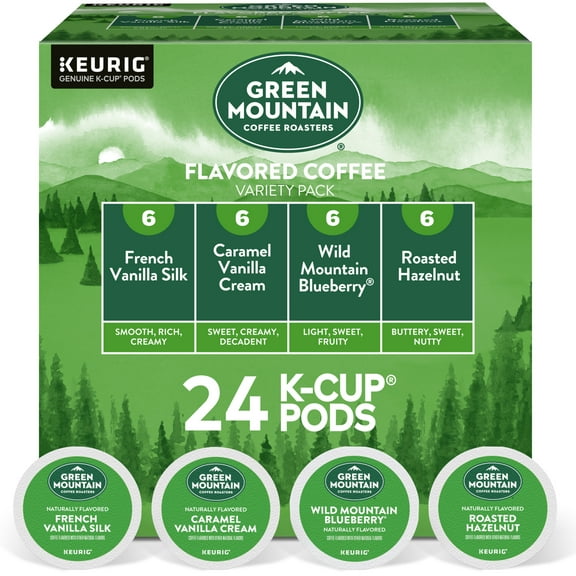 Green Mountain Coffee Roasters, Flavored Coffee Variety Pack Light Roast K-Cup Coffee Pods, 24 Count