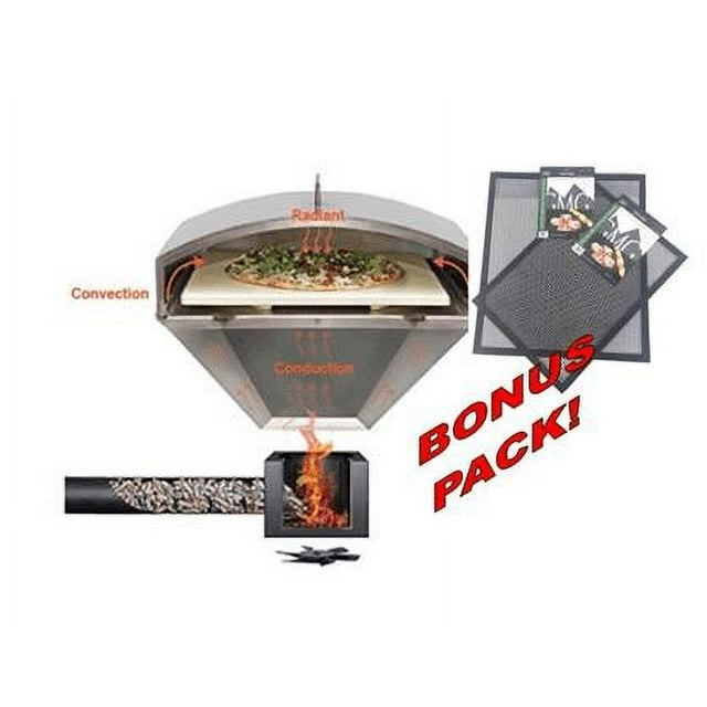 Green Mountain Grill Wood Fired Pizza Oven PLUS FREE GMG BBQ/GRILLING Mats , GMG-4023 - Wood Fire BBQ, Pellet Pizza Oven and FREE GRILLING MATS