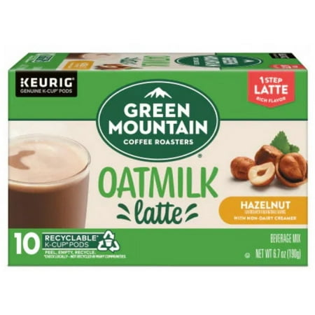 Green Mountain Hazelnut Oatmilk Latte 1-Step K-Cups, 10 Count