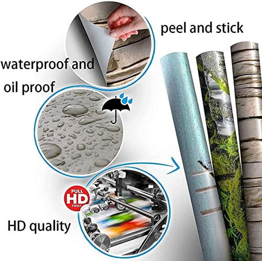 Green Mountain Waterfall Wall Mural, 3D Nature Landscape Peel and Stick ...