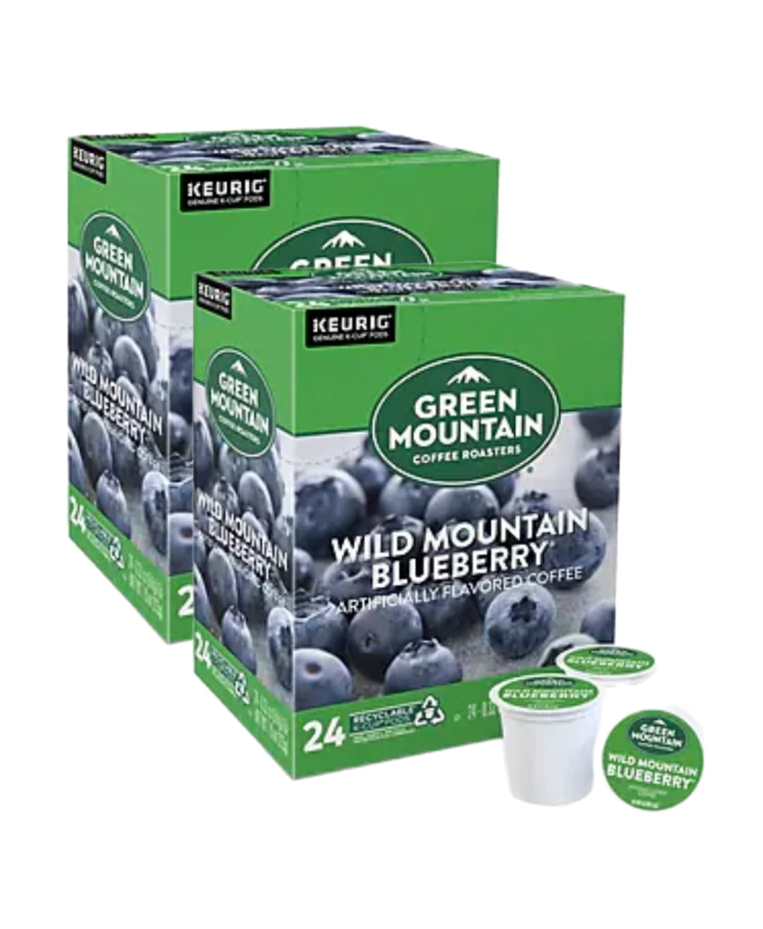 Green Mountain Wild Mountain Blueberry Coffee K Cups 2 Pack, 24 K Cups Each