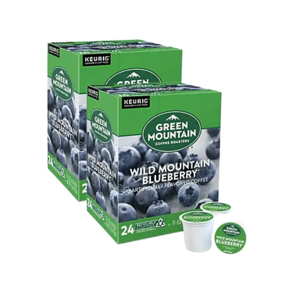 Green Mountain Wild Mountain Blueberry Coffee K Cups 2 Pack, 24 K Cups Each