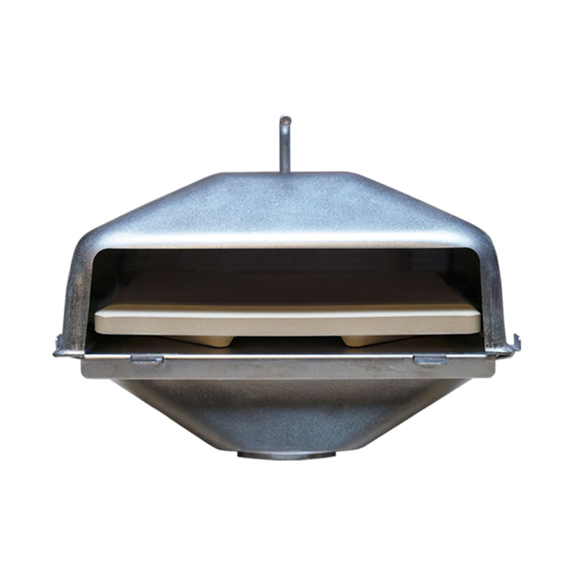 Silver Steel Wood-Fired Pizza Oven Attachment for Pellet Grills