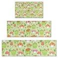 thumbnail image 1 of Green Mushroom Frog Green Pattern Kitchen Rugs Sets Of 3,Kitchen Runner Rugs Non Skid Washable,Decorative Kitchen Floor Mats for Kitchen,Sink,Laundry,17"x30"+ 17"x47" + 17"x59", 1 of 6