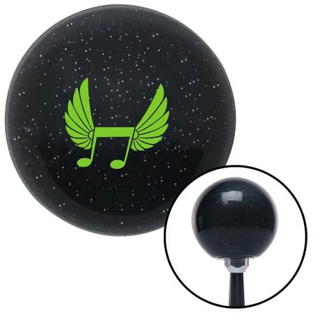 Green Musical Note with Wings Black Metal Flake Shift Knob with M16 x 1.5 Insert Auto
