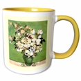 thumbnail image 1 of 3drose, Green N Ivory Framed Van Goghs Vase of Roses Painting, 11oz Two-tone Yellow Mug, 1 of 6