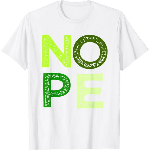 Green NOPE Green Color Graphic T-Shirt100% cotton