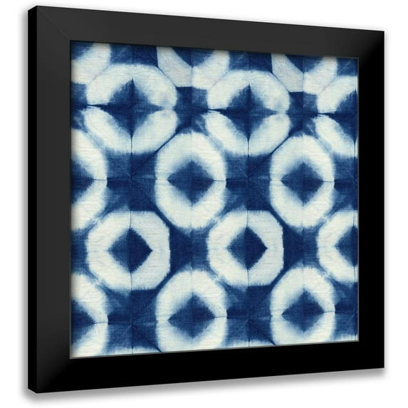 Green, Nancy 12x12 Black Modern Framed Museum Art Print Titled - Blue Shibori III