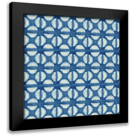 Green, Nancy 12x12 Black Modern Framed Museum Art Print Titled - Blue Shibori I