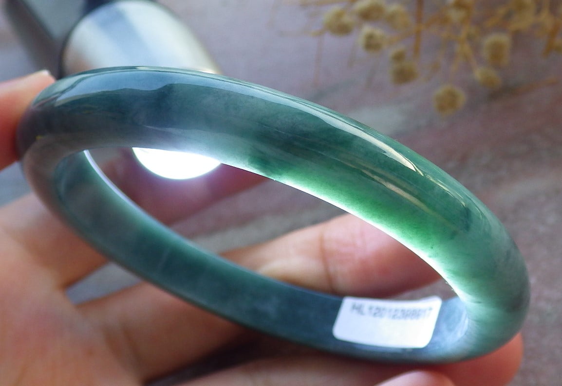 Green Natural A JADE Jadeite Bangle Bracelet 58 mm 680951 TN