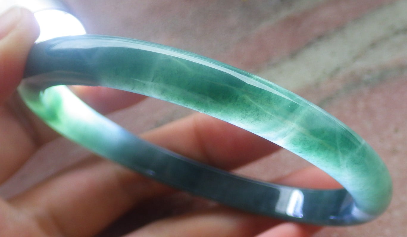 Green Natural A JADE Jadeite Bangle Bracelet 60mm 704581
