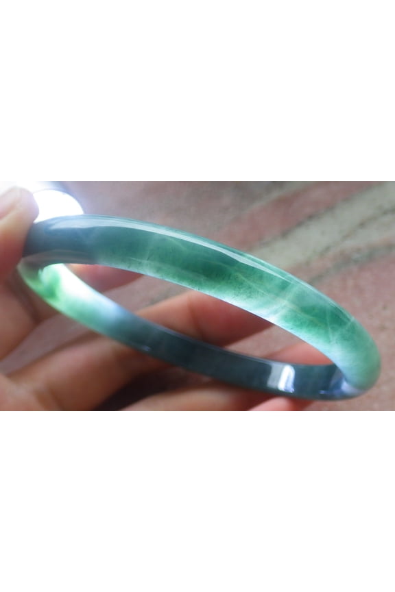 Green Natural A JADE Jadeite Bangle Bracelet 60mm 704581