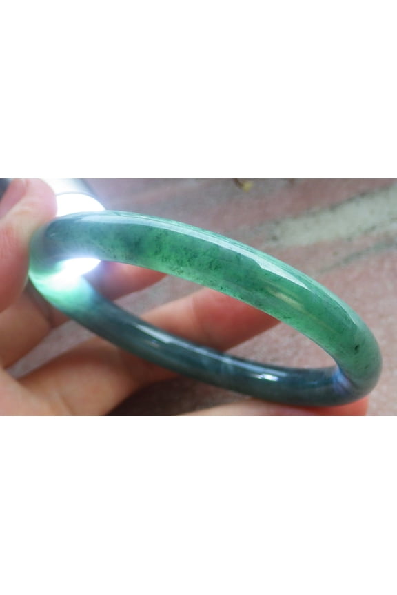 Green Natural A JADE Jadeite Circle Bangle Bracelet 54 mm 704747