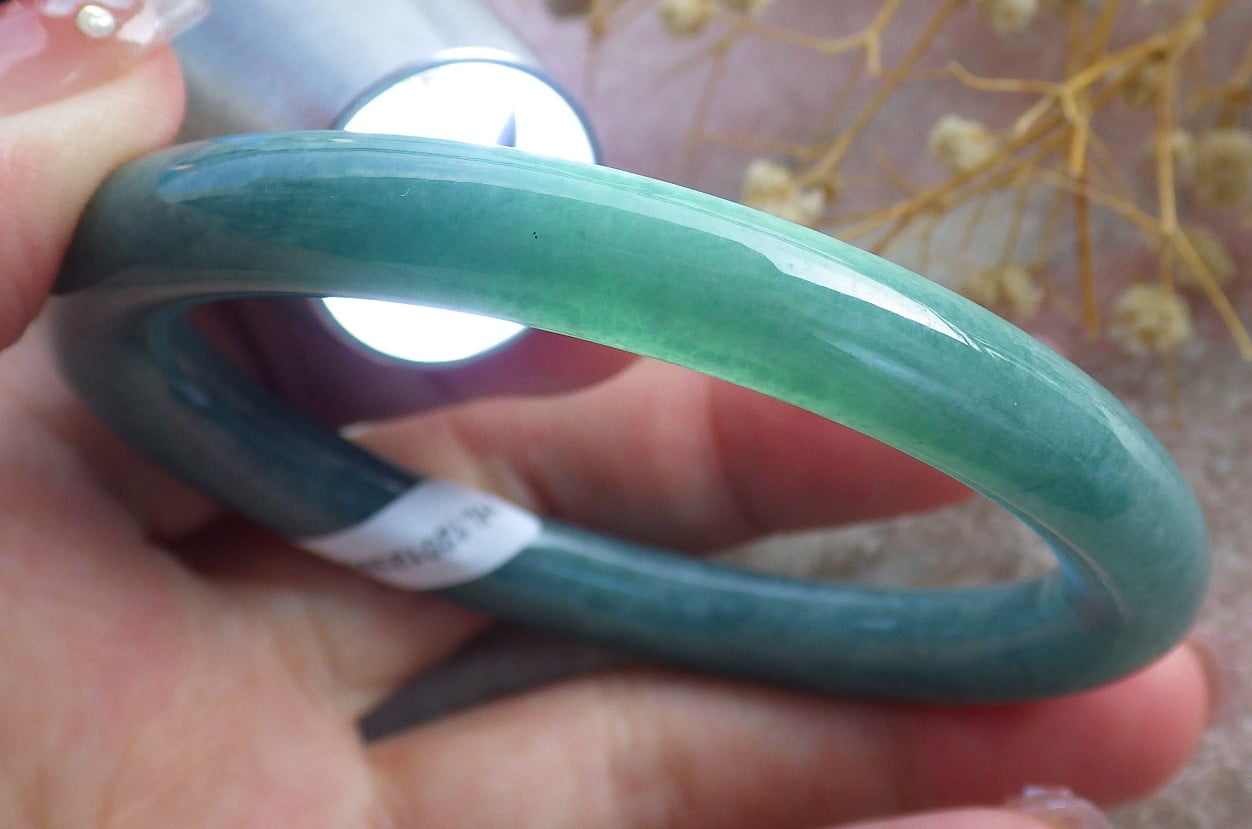 Green Natural A JADE Jadeite Circle Bangle Bracelet 55 mm 682100 TN