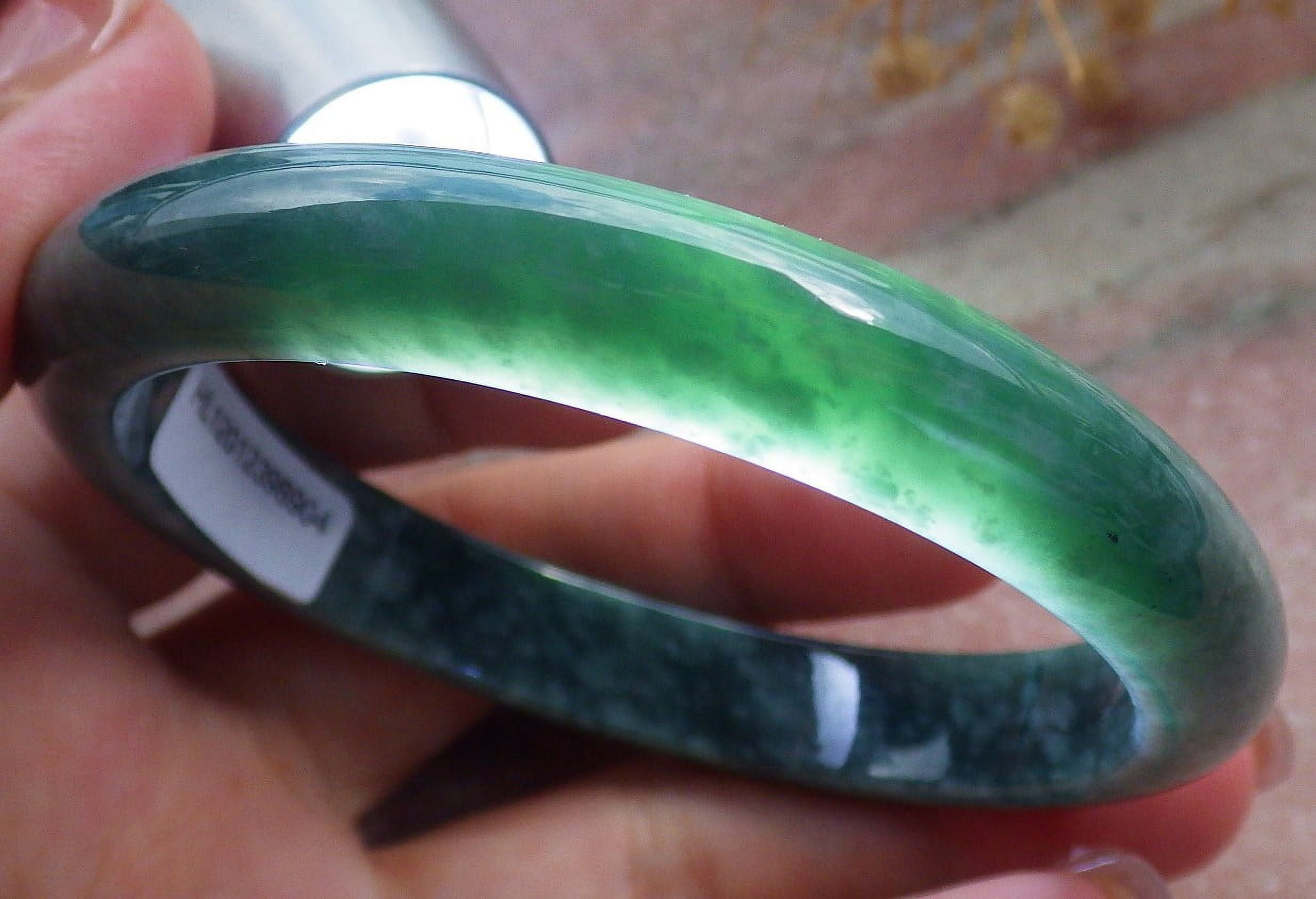 Green Natural A JADE Jadeite Circle Bangle Bracelet 58 mm 682531 TN