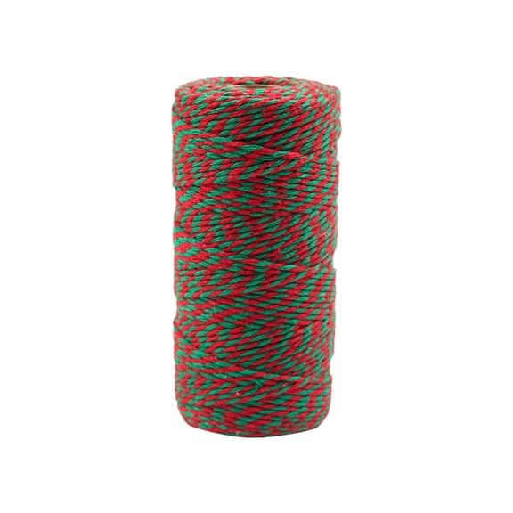 Green Natural Cotton Twine Spool Measuring Approximately One Hundred And Ten Yards For Present Wrapping And Crafting Projects