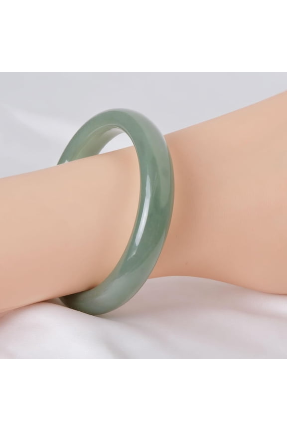Green Natural Jade Bangle Bracelet for Women Healing Protection Good Luck Natural Gemstone Fengshui Jewelry for Wife Mother's Day Gift for Mom