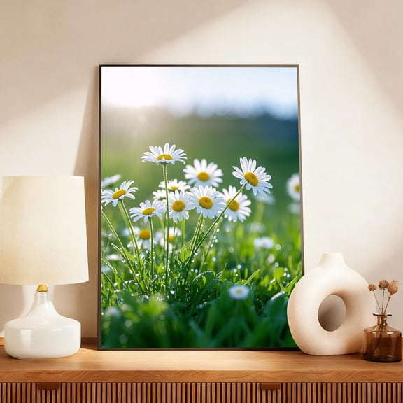 Green Natural Landscape Wall Art Canvas Print for Living Room Bedroom Decor, Modern Nature Scenery Painting for Home Office Wall Decoration, HD Textured Fiber Cloth Wall Hanging Artwork