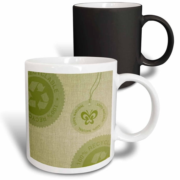 3drose, Green Natural Recycle Earth Friendly Art, 11oz Magic Transforming Mug