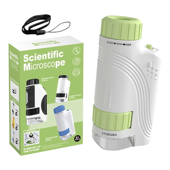 Green Nature Observation Microscope With Easy-Focus Feature For Outdoor Learning And Stem Engagement