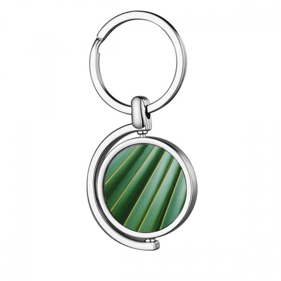 Green Nature Photograph Rotating Keychain Metal Keyring Holder