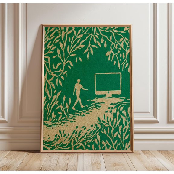 Green Nature Technology Botanical Computer Decorative Interior Wall Art Poster