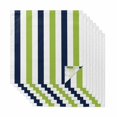 thumbnail image 1 of Green Navy Blue Striped Cloth Napkins, Farmhouse Stripe Art Washable and Reusable Dinner Napkins Set of 8, Table Napkin for Kitchen Party Birthday Wedding Hotel Housewarming 20"x20", 1 of 8