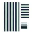 thumbnail image 1 of Green Navy Blue Striped Towel Set of 3, Soft Microfiber Bath Towels, Hand Towel, Washcloths, Chic Abstract Lines Geometric Quick-Dry Absorbent Towels for Bathroom Kitchen Hotel Beach Gym Spa, 1 of 7