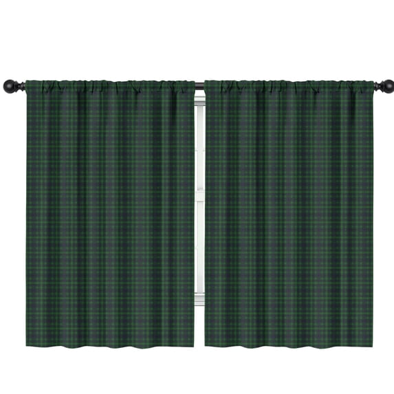 Green Navy Checkerboard Green Pattern Kids Curtains,Childrens Insulated Curtains Set Of 2,Bedroom Essentials,Teen Room Decor 42"X63"