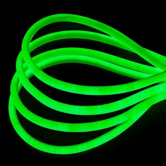 Green Neon Light Strip 18FT Flexible Neon Rope Lights Indoor Outdoor Led Strip Lights Waterproof 120LEDs/M AC 110VPlug and Neon LED Lights for Bedroom Home Commercial Lighting