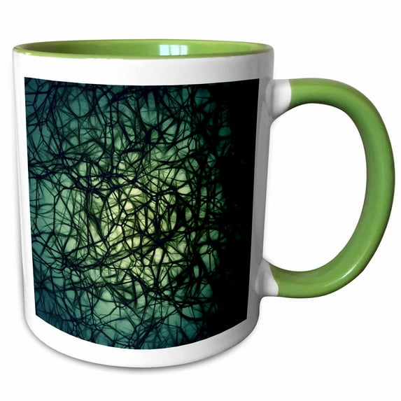3drose, Green Neuron of Nerve Impulse, 11oz Two-tone Green Mug
