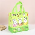 thumbnail image 1 of Green Non Woven Gift Bag with Handle, Reusable Bunny Bags for Easter Eggs Candy Holders Party Favors Holiday Decor 8.6X9X4.3 Inch, 1 of 7
