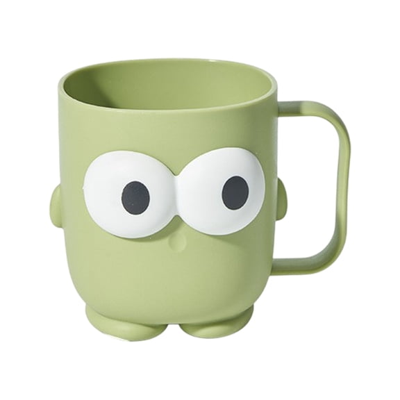 Green Novelty Smiley Face Rinsing Cup Plastic Bathroom Organizer With Drainage Holes Toothbrush Storage Solution For Family Use #n6qDq