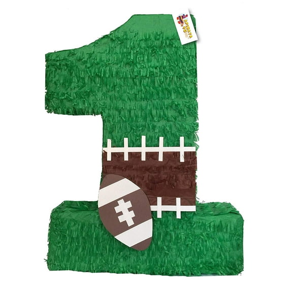 Green Number One Piñata 20" Tall Football Theme