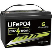‎Green OE 12V 100Ah LiFePO4 Battery Group 31 With Built-in 100A BMS, 15000 Deep Cycles Rechargeable Lithium Battery Prefect for Solar System, Rvs, Marine, Vans, Trailer, Backup (12V 100Ah)