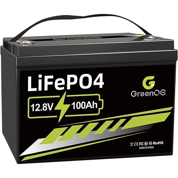 GreenOE 12V 100Ah LiFePO4 Battery Group 31 with Built-in 100A BMS, 15000 Deep Cycles Rechargeable Lithium Battery Prefect for Solar System, Rvs, Marine, Vans, Trailer,Trolling Motor, Backup, 1 Pack