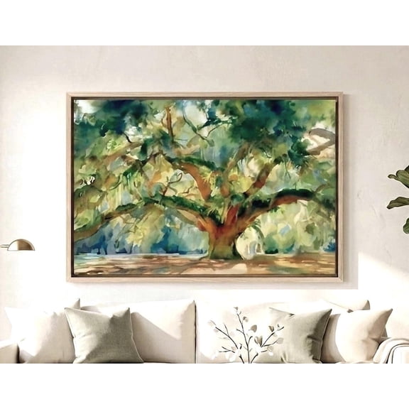 Green Oak Tree Print, Unframed Paper Poster 8x10in