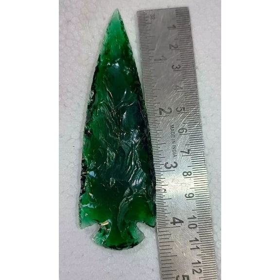 Green Obsidian Spearhead Arrowhead Crystal for Jewelry Making & Healing